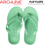 ARCHLINE Orthotic Thongs Arch Support Shoes Footwear Flip Flops - Dew Green - EUR 41