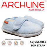 ARCHLINE Orthotic Plus Slippers Closed Scuffs Pain Relief Moccasins - Baby Blue - EU 35