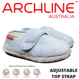 ARCHLINE Orthotic Plus Slippers Closed Scuffs Pain Relief Moccasins - Baby Blue - EU 37