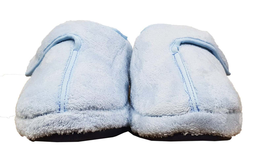 ARCHLINE Orthotic Plus Slippers Closed Scuffs Pain Relief Moccasins - Baby Blue - EU 40