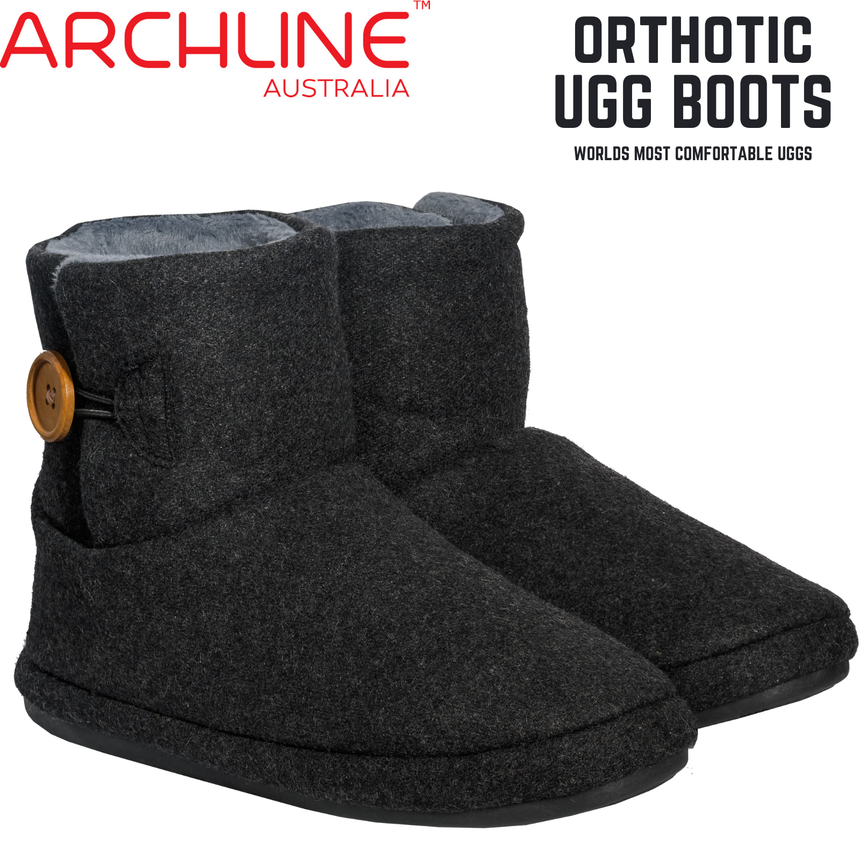 Archline Orthotic UGG Boots Slippers Arch Support Warm Orthopedic Shoes - Charcoal - EUR 40 (Women's US 9/Men's US 7)