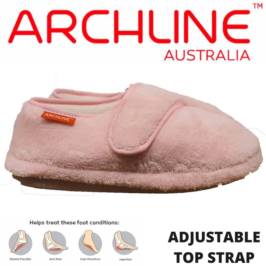 ARCHLINE Orthotic Plus Slippers Closed Scuffs Pain Relief Moccasins - Pink - EU 35