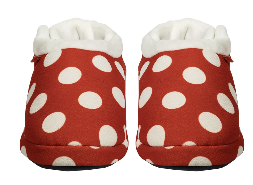 ARCHLINE Orthotic Slippers CLOSED Back Scuffs Moccasins Pain Relief - Red Polka Dots - EUR 42 (Womens 11 US)