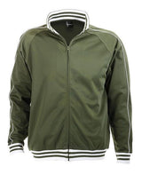 Identitee Mens Varsity Track Suit Top Jacket Jumper Long Sleeve Sunset Urban Casual - Army Green - Medium