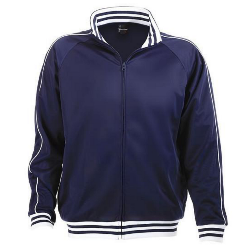 Identitee Mens Varsity Track Suit Top Jacket Jumper Long Sleeve Sunset Urban Casual - Navy - Small