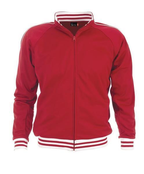 Identitee Mens Varsity Track Suit Top Jacket Jumper Long Sleeve Sunset Urban Casual - Red - XX-Large