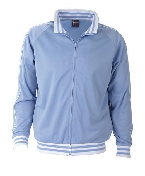 Identitee Mens Varsity Track Suit Top Jacket Jumper Long Sleeve Sunset Urban Casual - Sky - Large