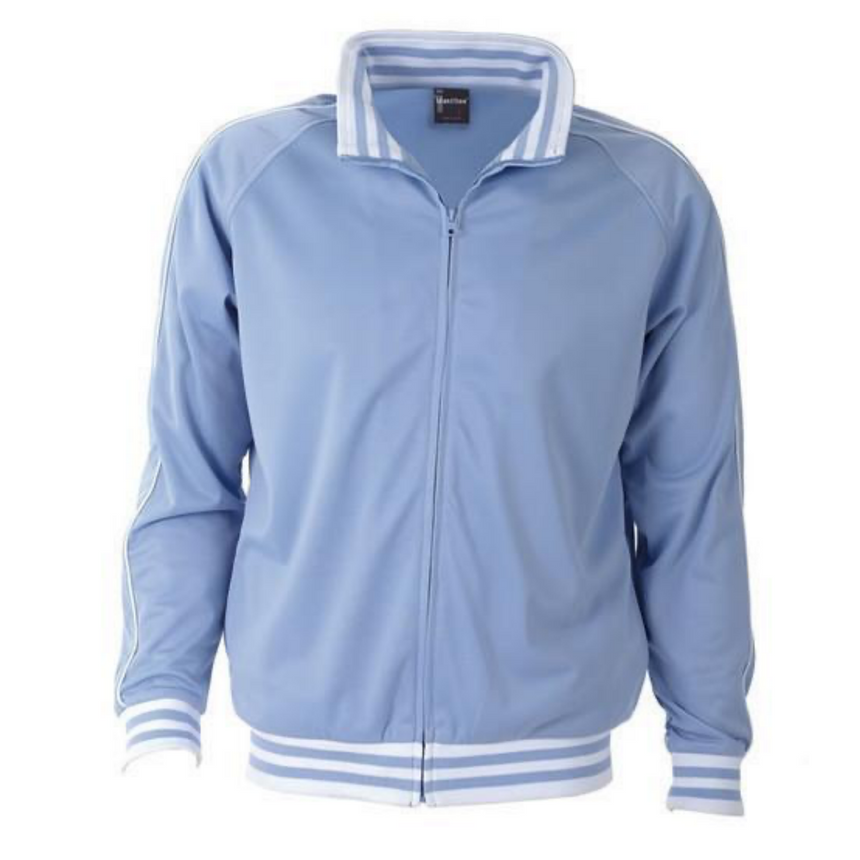 Identitee Mens Varsity Track Suit Top Jacket Jumper Long Sleeve Sunset Urban Casual - Sky - Small