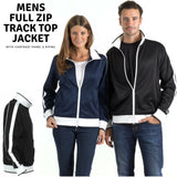 Identitee Mens Varsity Track Top Jacket Tracksuit Warm Winter Jumper Long Sleeve - Black/White - M