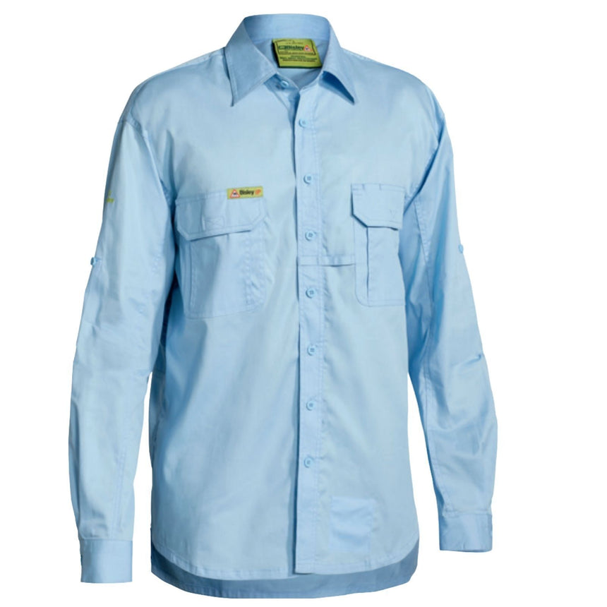 BISLEY Insect Protection Fishing Shirt Long Sleeve Casual Business Work Cotton - VRS6140_BBLB (Blue) - 5XL