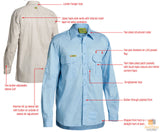 BISLEY Insect Protection Fishing Shirt Long Sleeve Casual Business Work Cotton - VRS6140_BBLB (Blue) - 5XL