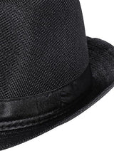 CLASSIC TRILBY HAT Fedora Cap Costume Gangster - Black- One Size (58cm)