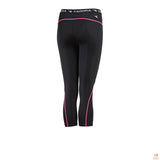 Diadora Ladies Compression Sports 3/4 Tights Gym Yoga - Black/Pink - 8