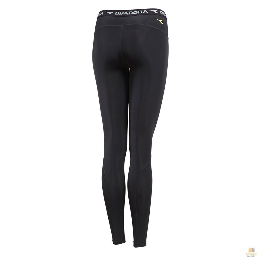 DIADORA Ladies Compression Sports Full Length Tights Gym Yoga - Black - 14