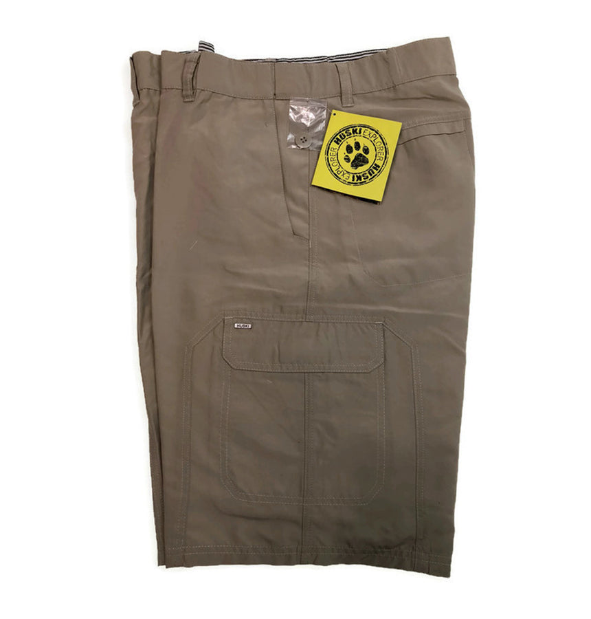 HUSKI Cargo Shorts Mens Cascade Microfibre Flexi Fit Short Army Military 515206 - Bone - XX-Large (102cm Waist)