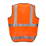 HUSKI Hi Vis Patrol Vest 3M Reflective Tape Safety Workwear High Visibility - Orange - M