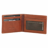 Pierre Cardin Mens Soft Italian Leather Slimline Bi-Fold Wallet - Cognac