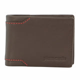 Pierre Cardin Soft Italian Leather Mens Bi-Fold Wallet with Central Flap - Brown