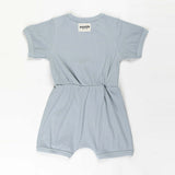 Ponchik Babies + Kids - Ribbed Cotton Romper - Capri Blue - 3-6 months