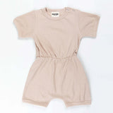 Ponchik Babies + Kids - Ribbed Cotton Romper - Sugar Cookie - 0-3 months