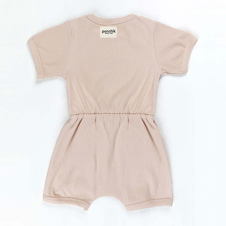 Ponchik Babies + Kids - Ribbed Cotton Romper - Sugar Cookie - 12-18 months