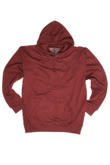 Adult Mens 100% Cotton Fleece Hoodie Jumper Pullover Sweater Warm Sweatshirt - Maroon/Burgundy - L