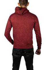 Adult Mens 100% Cotton Fleece Hoodie Jumper Pullover Sweater Warm Sweatshirt - Maroon/Burgundy - XL