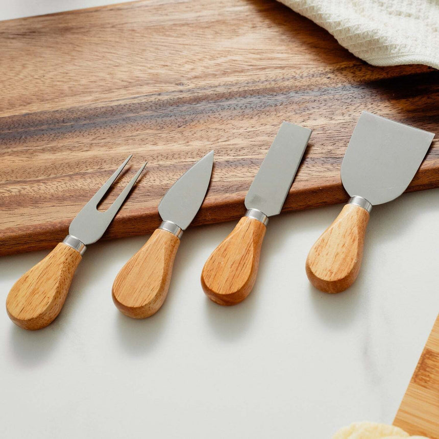 AVALON 4 PIECE WOOD HANDLE CHEESE KNIFE SET