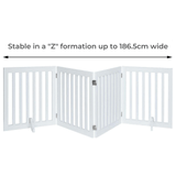 Four Panel Freestanding Dog Gate, White