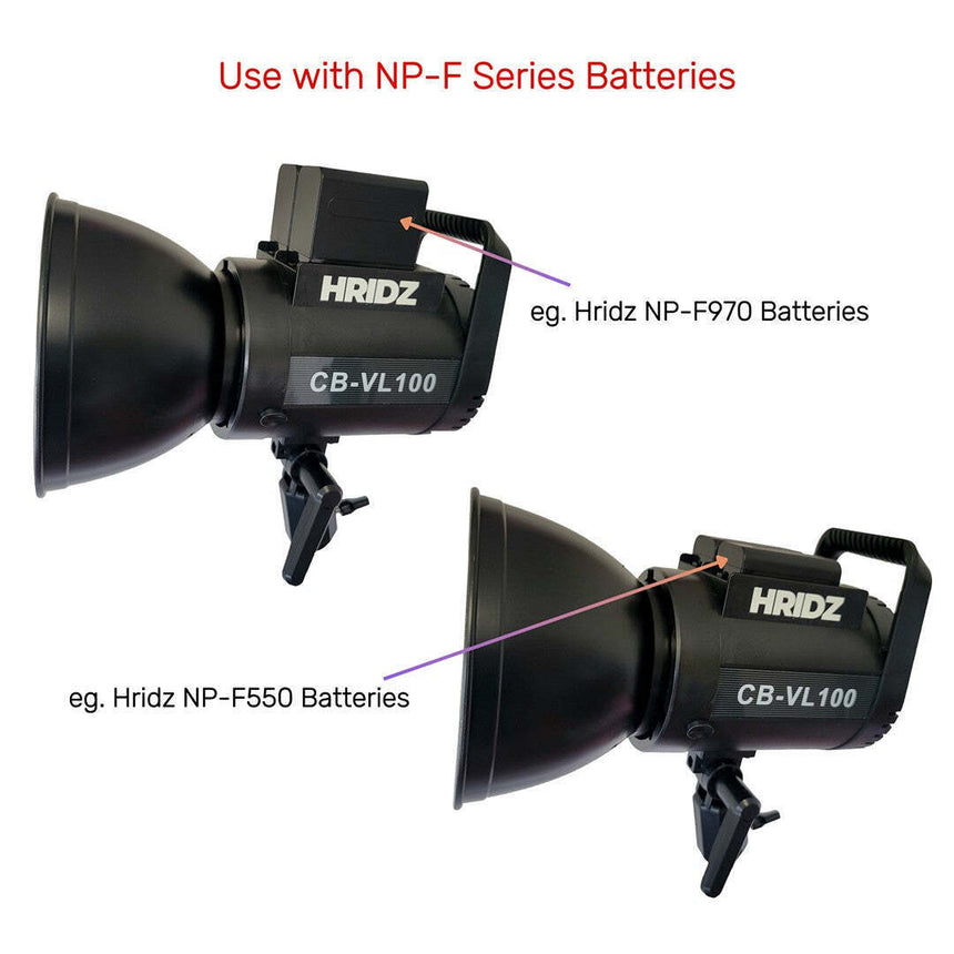 HRIDZ CB-VL100 100W Battery-Operated Bi-Colour LED Video Light Professional Outd