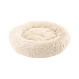 Medium-50cm cream PawfectFriend Dog Pet Cat Calming Bed Plush Beds Large Fluffy Donut Comfy Cushion Puppy Mat