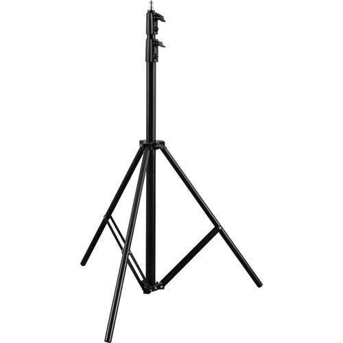 Hridz 2.8m Stainless Steel Light Stand Black Colour Heavy Duty with 1/4" to 3/8" Spigot