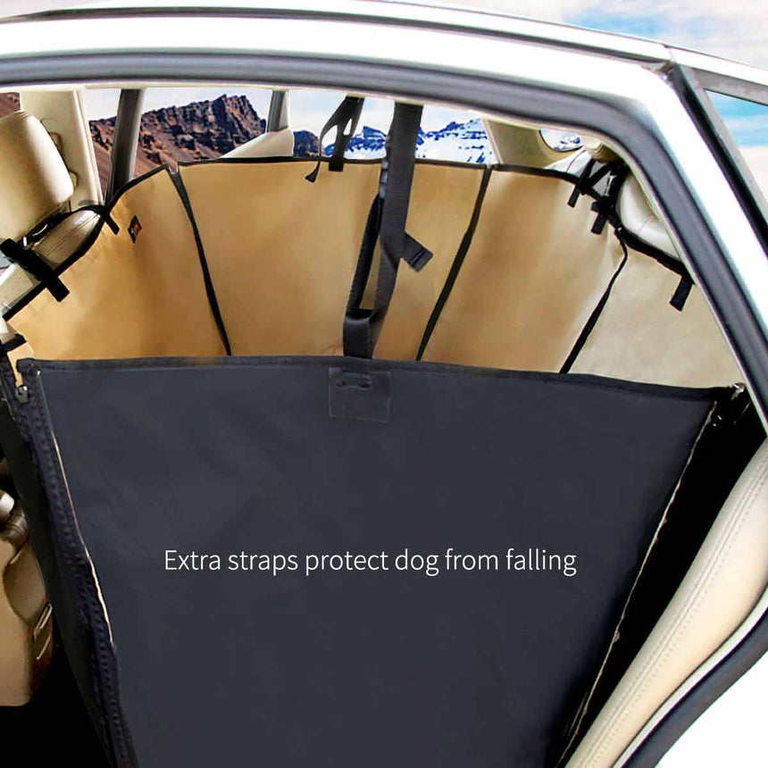 Ondoing Detachable Pet Dog Car Seat Cover Backseat Protector Hammock Waterproof Non-slip Black