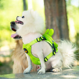 Ondoing Pet Saddle Bag Dog Harness Backpack Hiking Traveling Outdoor Bags Cute Costume (Yellow tiger bag with leash)S