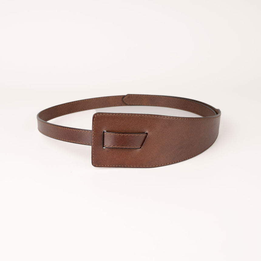 Peroz Ivy Women's Brown Leather Knot Belt