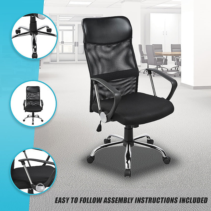 Ergonomic Mesh PU Leather Office Chair