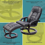 PU Leather Massage Chair Recliner Ottoman Lounge Remote