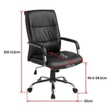 PU Leather Office Chair Executive Padded Black