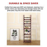 5 Tier Wooden Ladder Shelf Stand Storage Book Shelves Shelving Display Rack