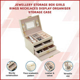 Jewellery Storage Box Girls Rings Necklaces Display Organiser Storage Case