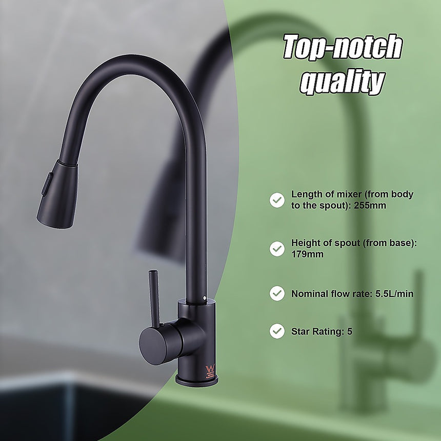 Basin Mixer Pull-Down Tap Faucet -Kitchen Laundry Bathroom Sink