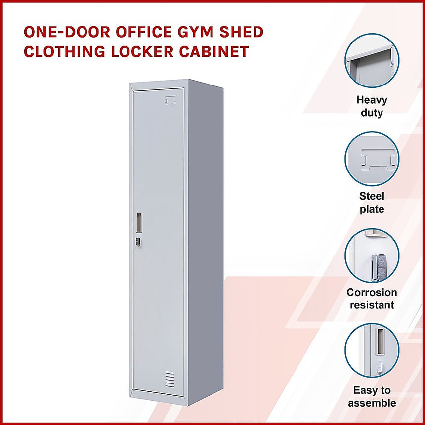 One-Door Office Gym Shed Clothing Locker Cabinet