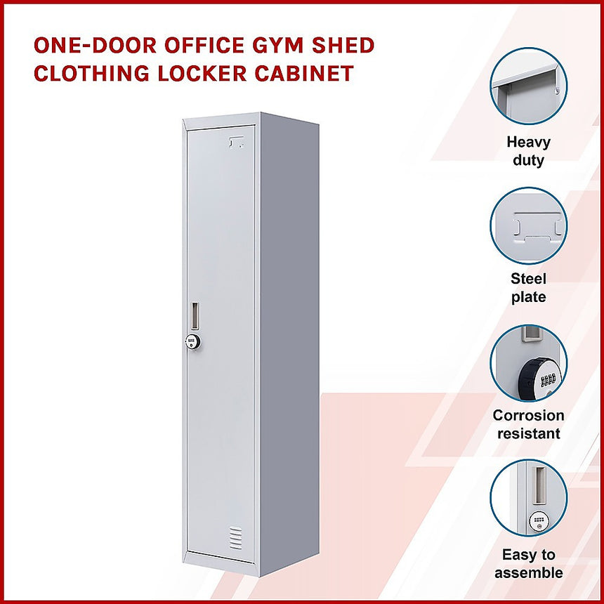 One-Door Office Gym Shed Clothing Locker Cabinet