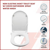 Non Electric Bidet Toilet Seat W/ Cover Bathroom Spray Water Wash