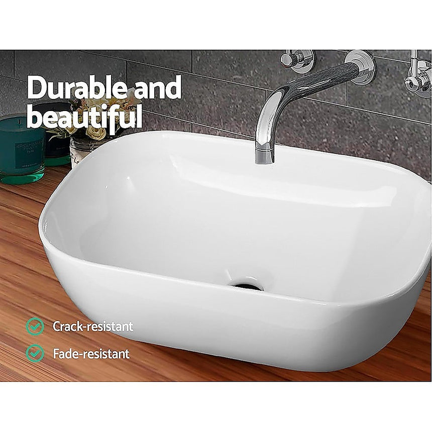 Ceramic Bathroom Basin Vanity Sink Oval Above Counter Top Mount Bowl