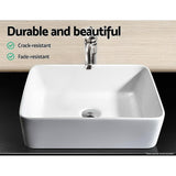 Ceramic Bathroom Basin Vanity Sink Square Above Counter Top Mount Bowl