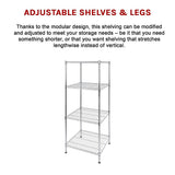 Modular Wire Storage Shelf 600 x 600 x 1800mm Steel Shelving