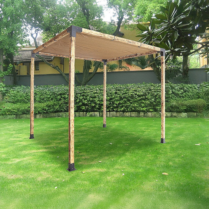 Roof Pergola Gazebo Shed Matte Black Steel Brackets and Coffee Screen DIY Kits