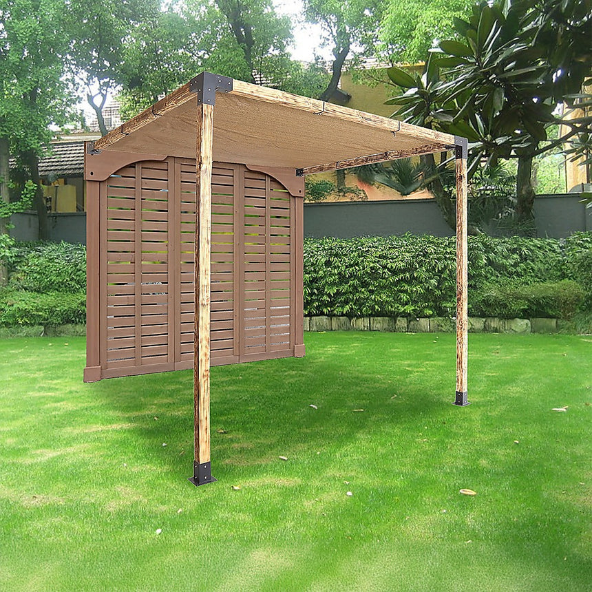 Roof Pergola Gazebo Shed Matte Black Steel Brackets and Coffee Screen DIY Kits