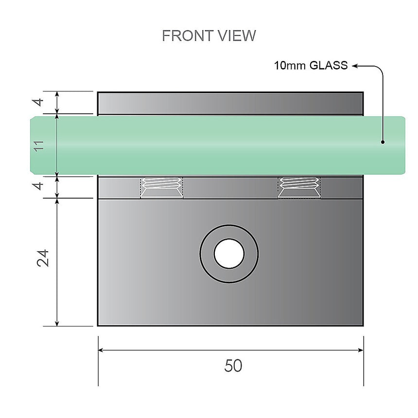 100cm Frameless Glass Bath Screen with Brass Brackets - White